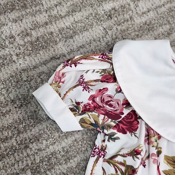 Baby Togs vintage rose floral collar romper size 6-9 months - Picture 9 of 11